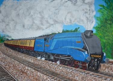 Original Train Painting by Van Titlow