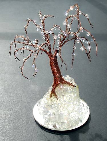 Crystal Oak Mini, Beaded wire tree sculpture thumb
