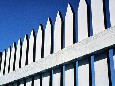 White Fence on Blue thumb