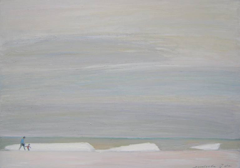 Original Minimalism Beach Paintings by Polina Zinoveeva