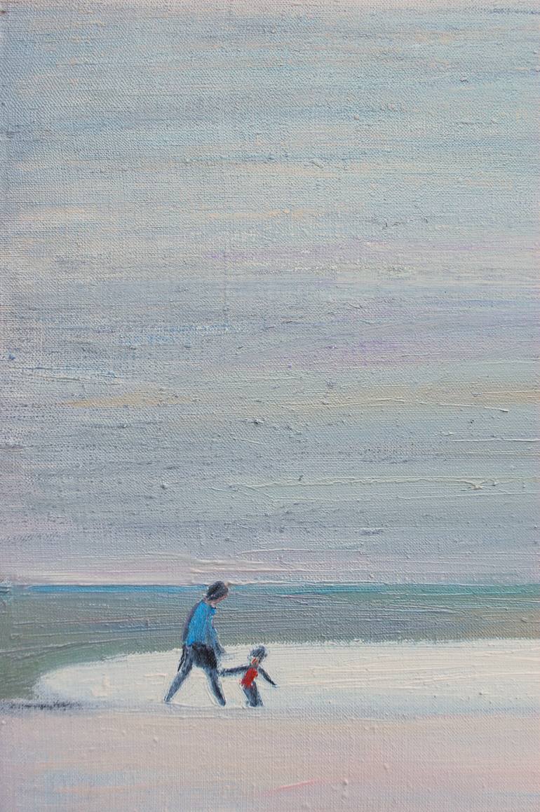 Original Minimalism Beach Painting by Polina Zinoveeva