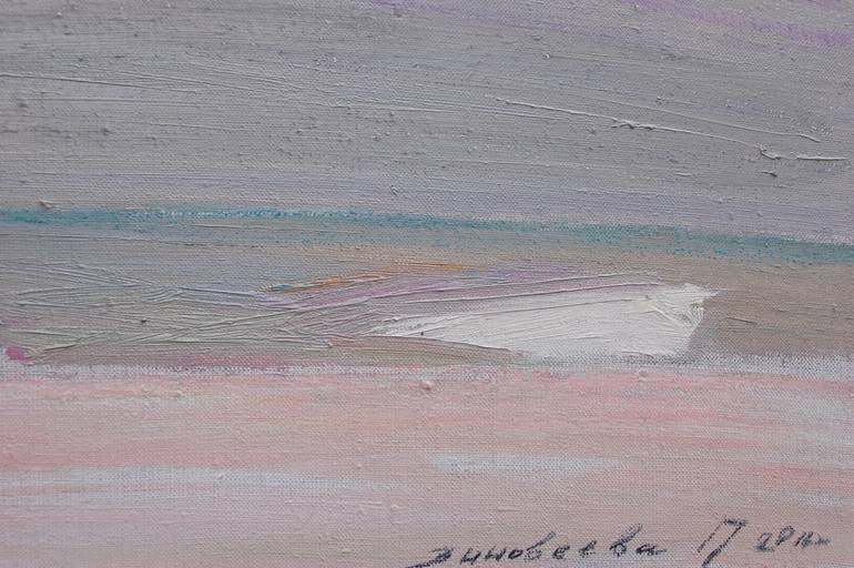 Original Minimalism Beach Painting by Polina Zinoveeva