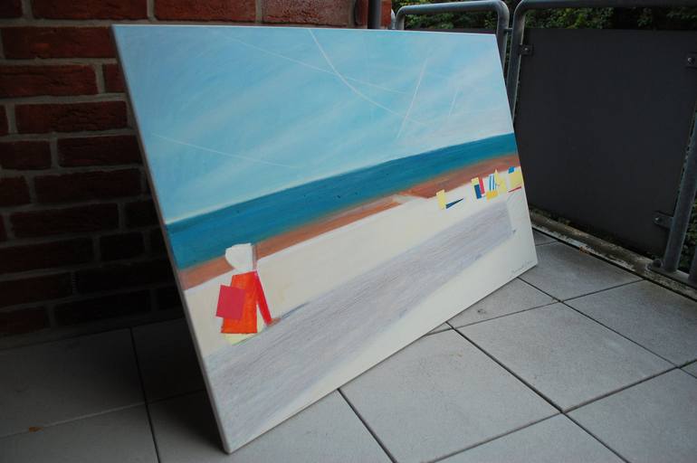 Original Minimalism Beach Painting by Polina Zinoveeva