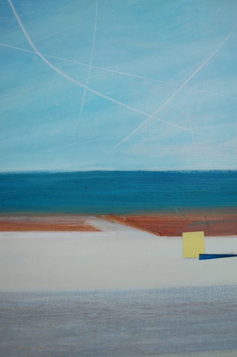 Original Minimalism Beach Painting by Polina Zinoveeva