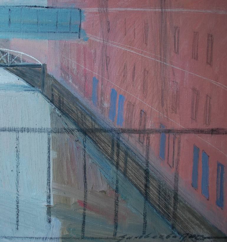 Original Minimalism Cities Painting by Polina Zinoveeva