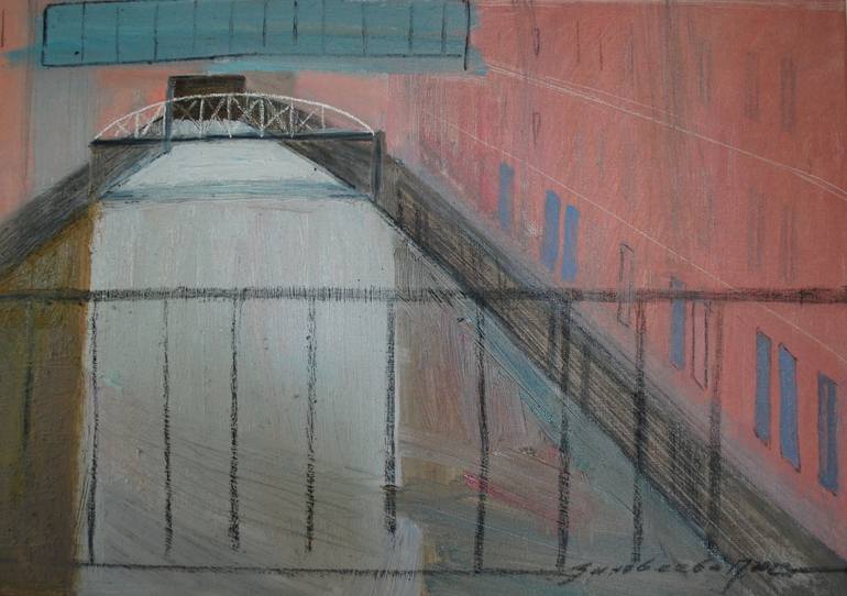 Original Minimalism Cities Painting by Polina Zinoveeva