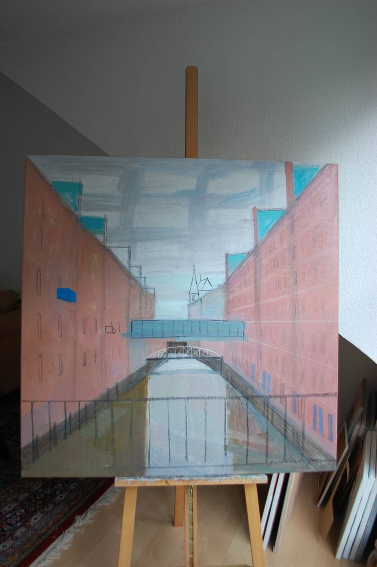 Original Minimalism Cities Painting by Polina Zinoveeva