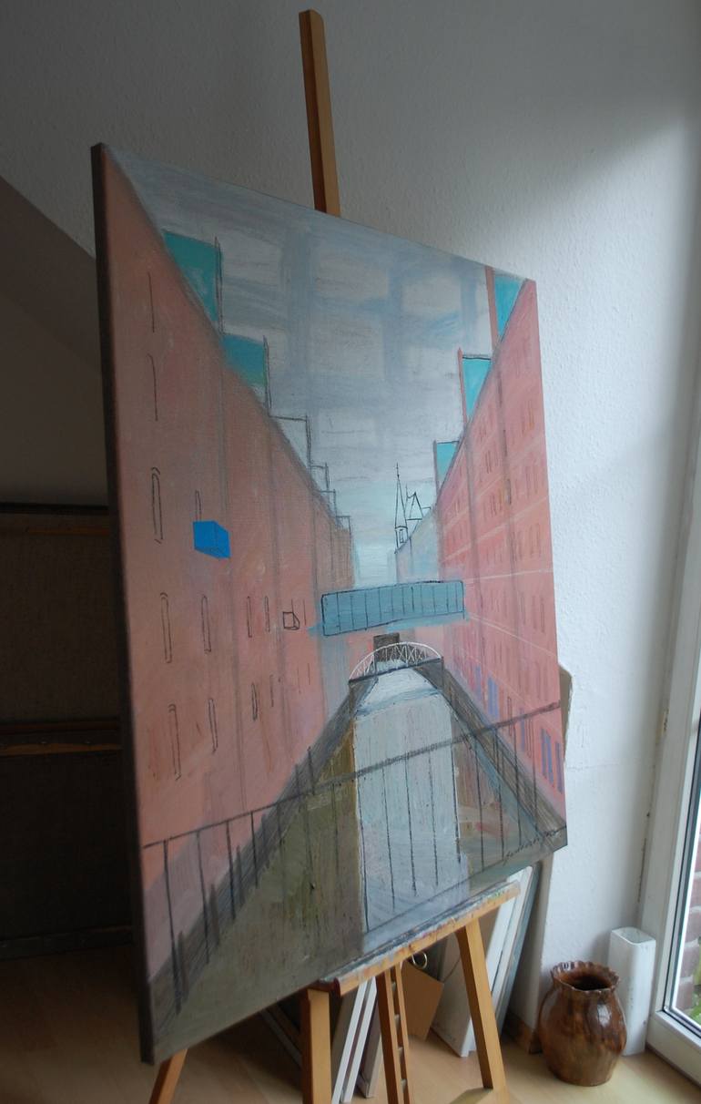 Original Minimalism Cities Painting by Polina Zinoveeva