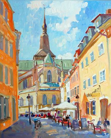 Original Impressionism Cities Painting by Polina Zinoveeva