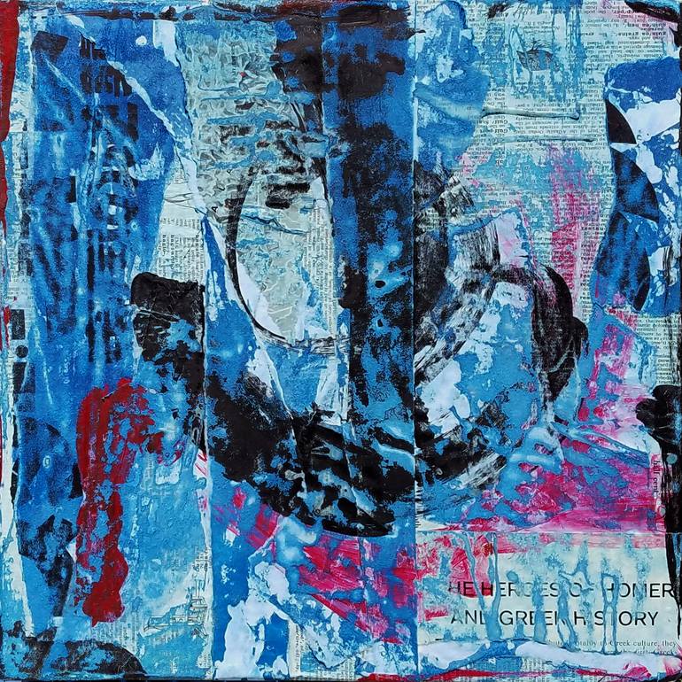 Original Abstract Expressionism Abstract Collage by Dale Voelker