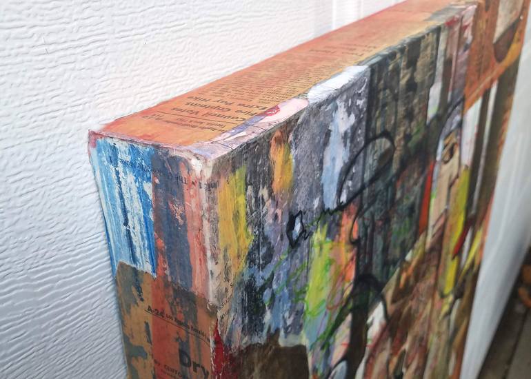Original Cubism Graffiti Painting by dale voelker
