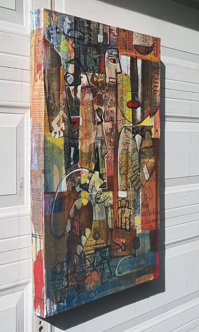 Original Cubism Graffiti Painting by dale voelker