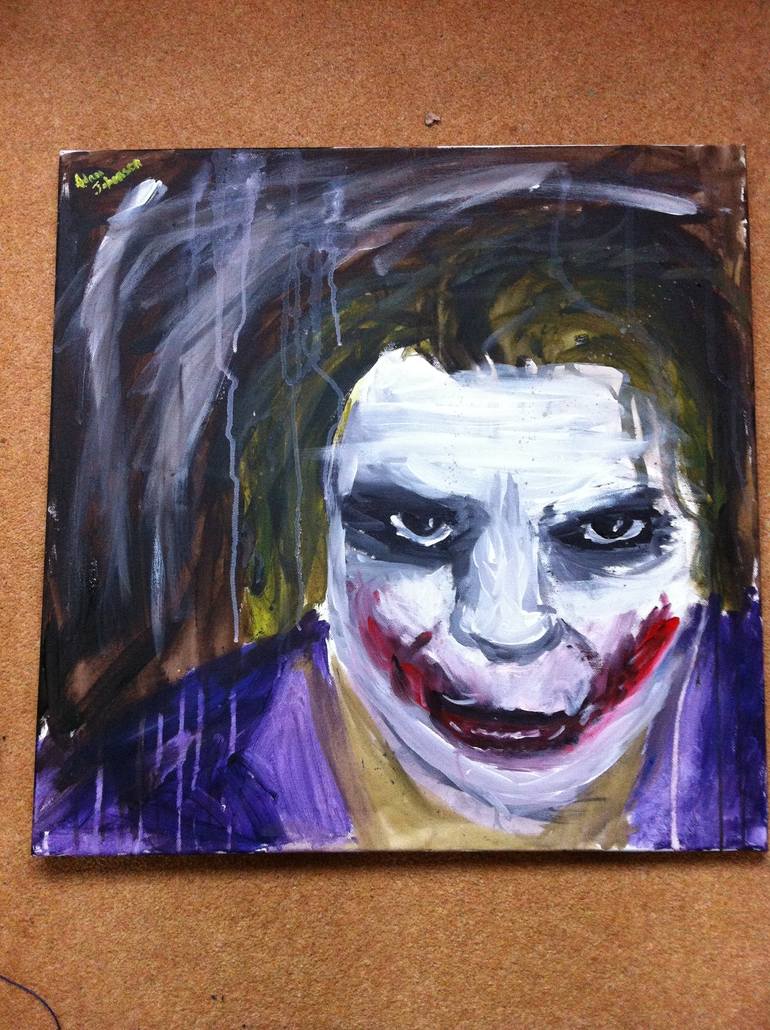 Joker Portrait Painting by Adam Johansen | Saatchi Art