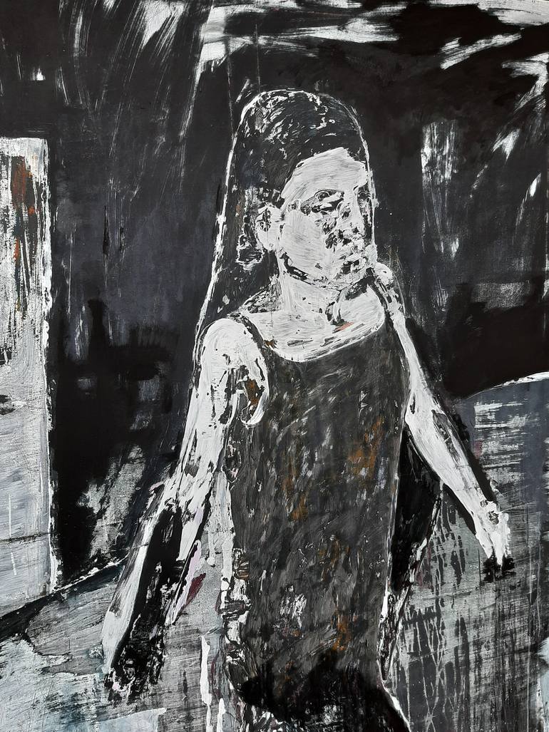 Original Abstract Expressionism Women Painting by Bostjan Jurecic Alluvio