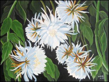 Original Expressionism Floral Painting by Usha Rai