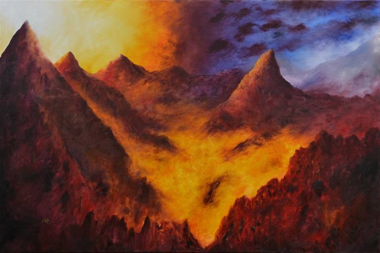 Fire Mountain Painting by Phil Dodson | Saatchi Art