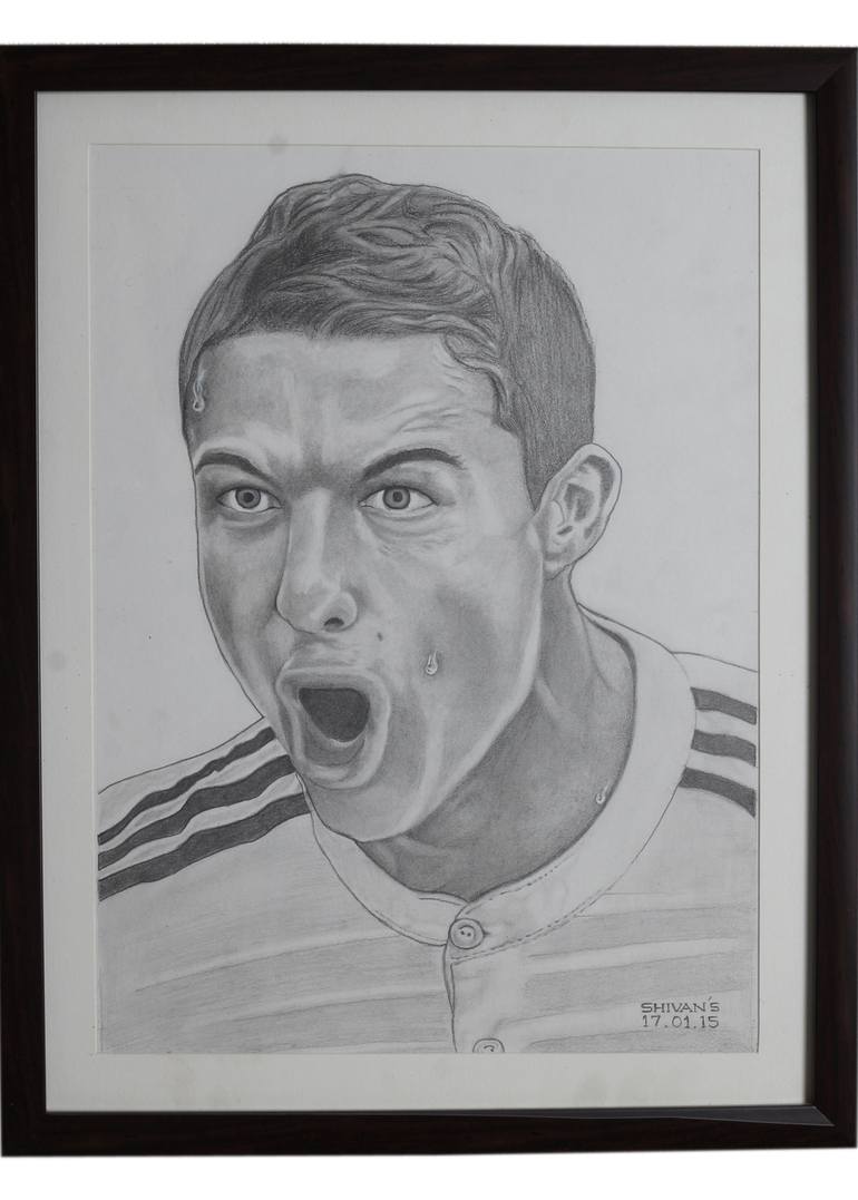 Pencil portrait of the professional footballer Cristiano Ronaldo ...