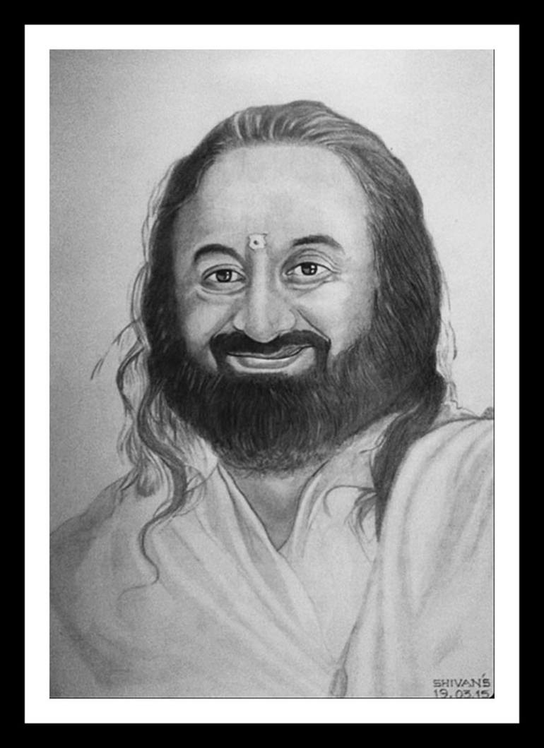 Pencil portrait of Spiritual Leader Sri Sri Ravi Shankar Drawing ...