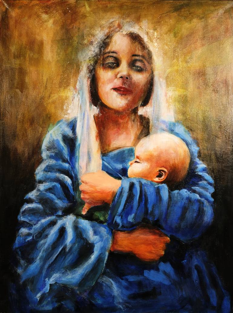 Mother and child Painting by Klaas Koster | Saatchi Art