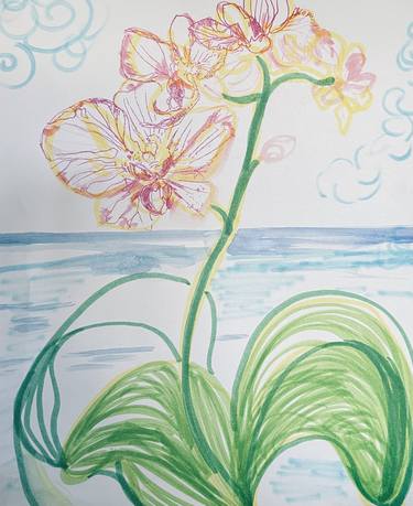 Original Illustration Floral Painting by Lucille Whitaker