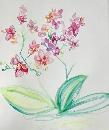 Original Illustration Floral Painting by Lucille Whitaker