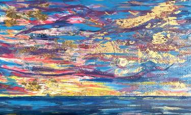 Original Seascape Collage by Lucille Whitaker