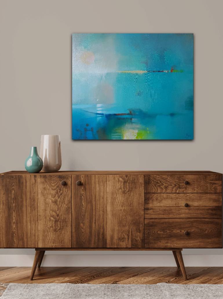 Original Abstract Boat Painting by AISTE JURGILAITE