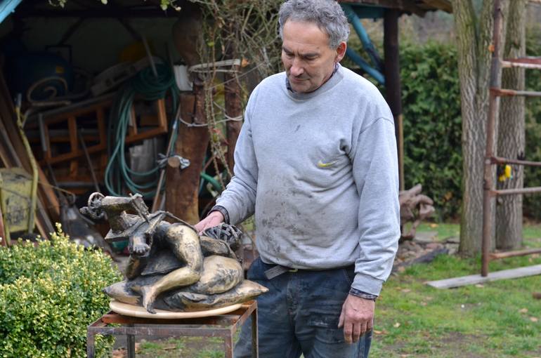 Original Figurative Erotic Sculpture by Remigiusz Dulko