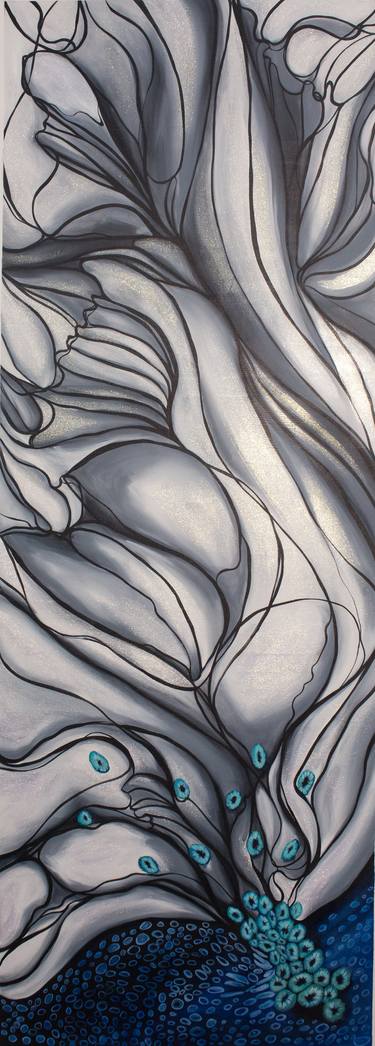 Original Abstract Water Painting by Janavi Mahimtura Folmsbee