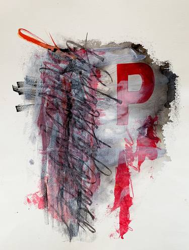 Print of Abstract Calligraphy Mixed Media by Alma Hoffmann