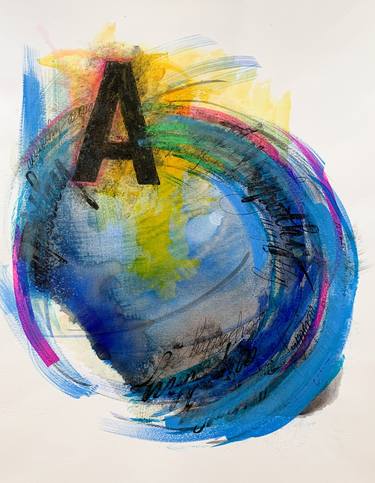 Original Calligraphy Mixed Media by Alma Hoffmann