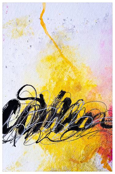 Print of Abstract Calligraphy Mixed Media by Alma Hoffmann