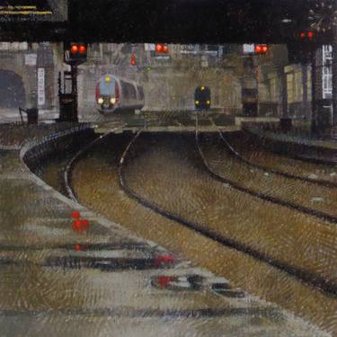 Print of Fine Art Train Paintings by Richard Thibaud