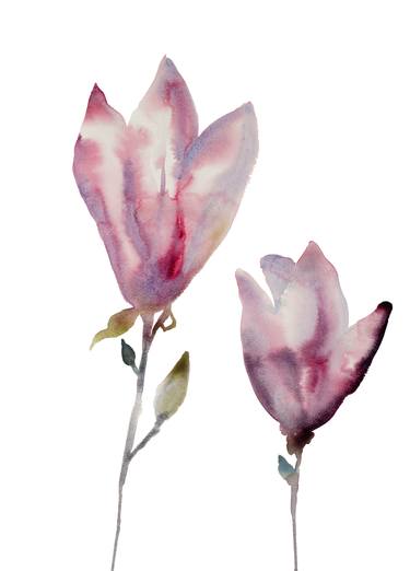 Original Abstract Botanic Paintings by Elizabeth Becker