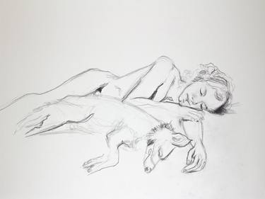 Original Figurative Nude Drawings by Elizabeth Becker