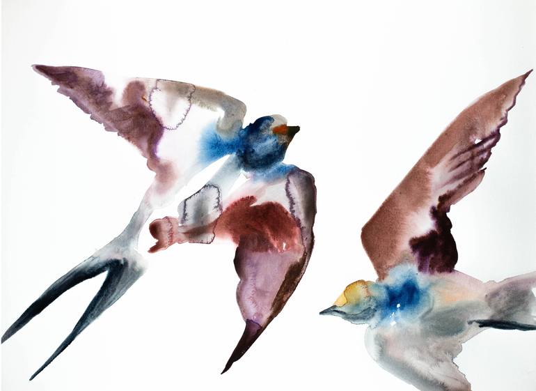 44 giclee fine art print of watercolor painting swallow no