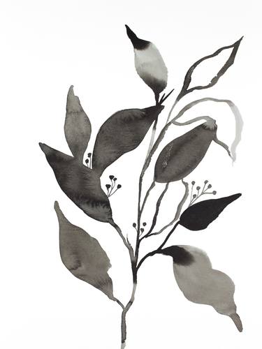 Original Minimalism Botanic Paintings by Elizabeth Becker