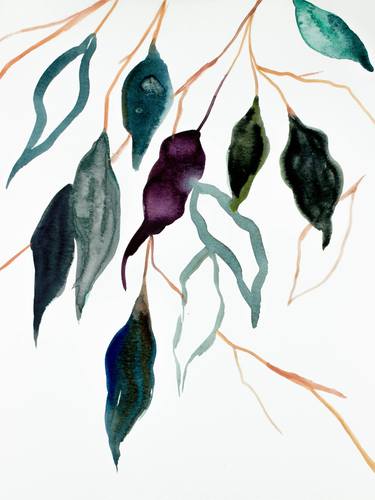 Original Minimalism Botanic Paintings by Elizabeth Becker