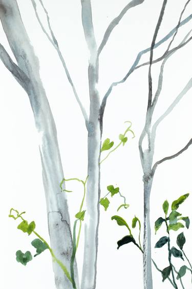 Original Minimalism Tree Paintings by Elizabeth Becker
