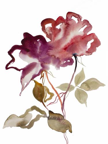 Original Minimalism Floral Paintings by Elizabeth Becker