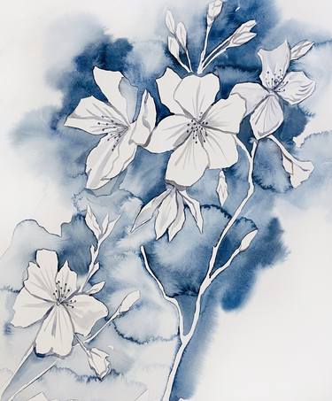 Original Abstract Botanic Paintings by Elizabeth Becker