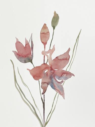 Original Minimalism Floral Paintings by Elizabeth Becker