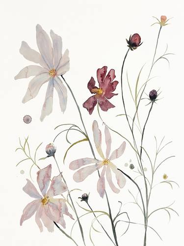 Print of Minimalism Floral Paintings by Elizabeth Becker