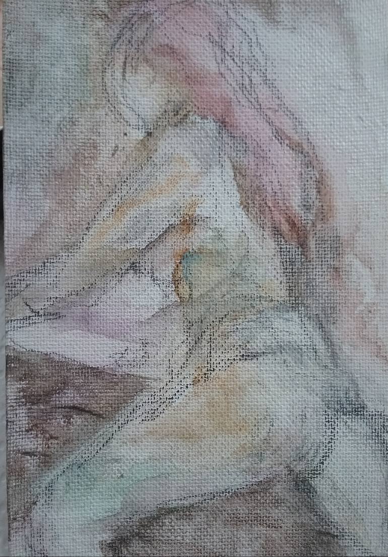 Original Abstract Nude Drawing by Joann Milano Neal