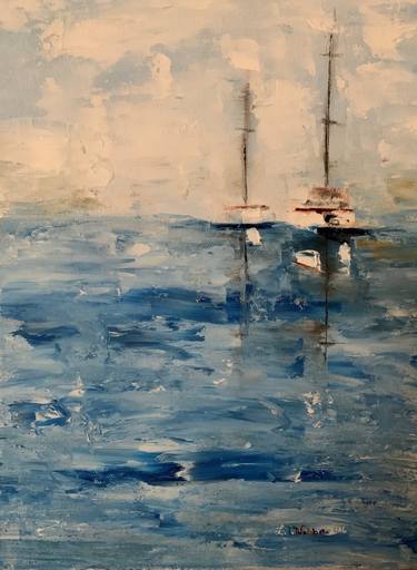 Original Expressionism Boat Paintings by Louise Webber