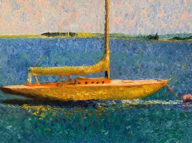 Original Expressionism Boat Paintings by Louise Webber