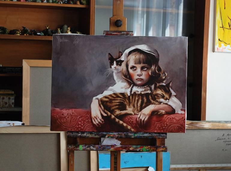 Original Portraiture Children Painting by Igor Shulman