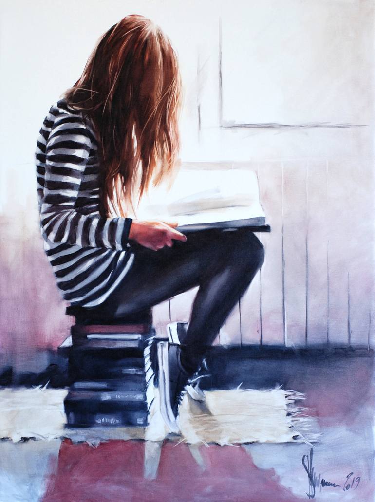 Love to read. Painting by Igor Shulman 
