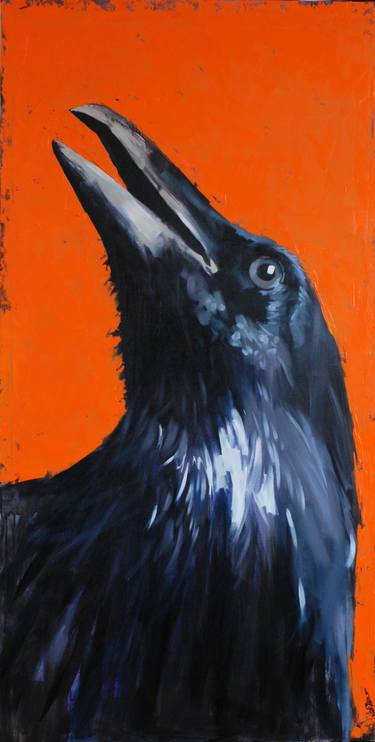 Portrait of a crow, trying to find God in himself.2 thumb