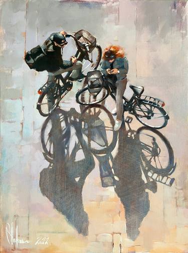 Print of Figurative Bicycle Paintings by Igor Shulman